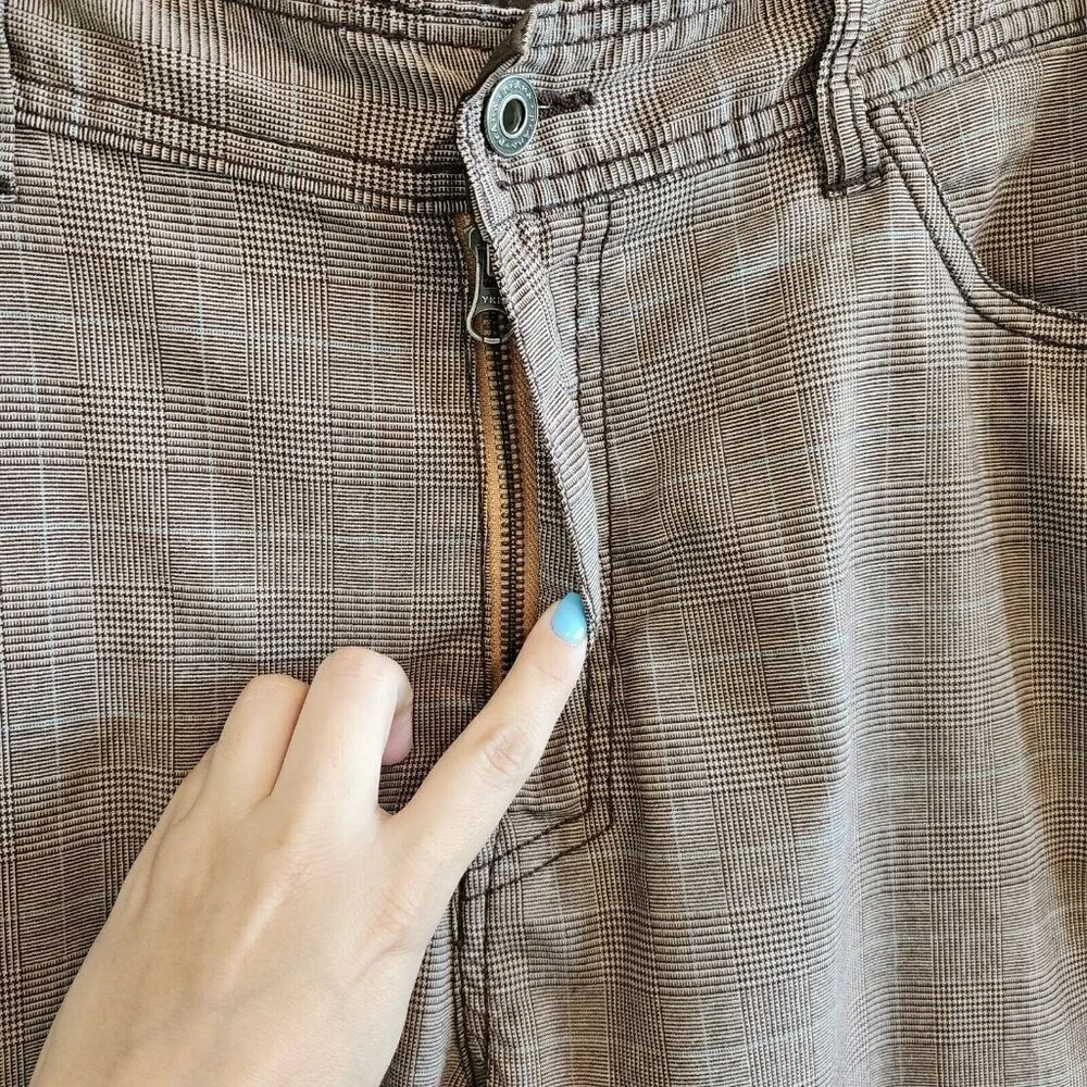 Prana Brown Plaid Lightweight Casual Chino Shorts Mens Outdoor Hiking 38 - Picture 3 of 12